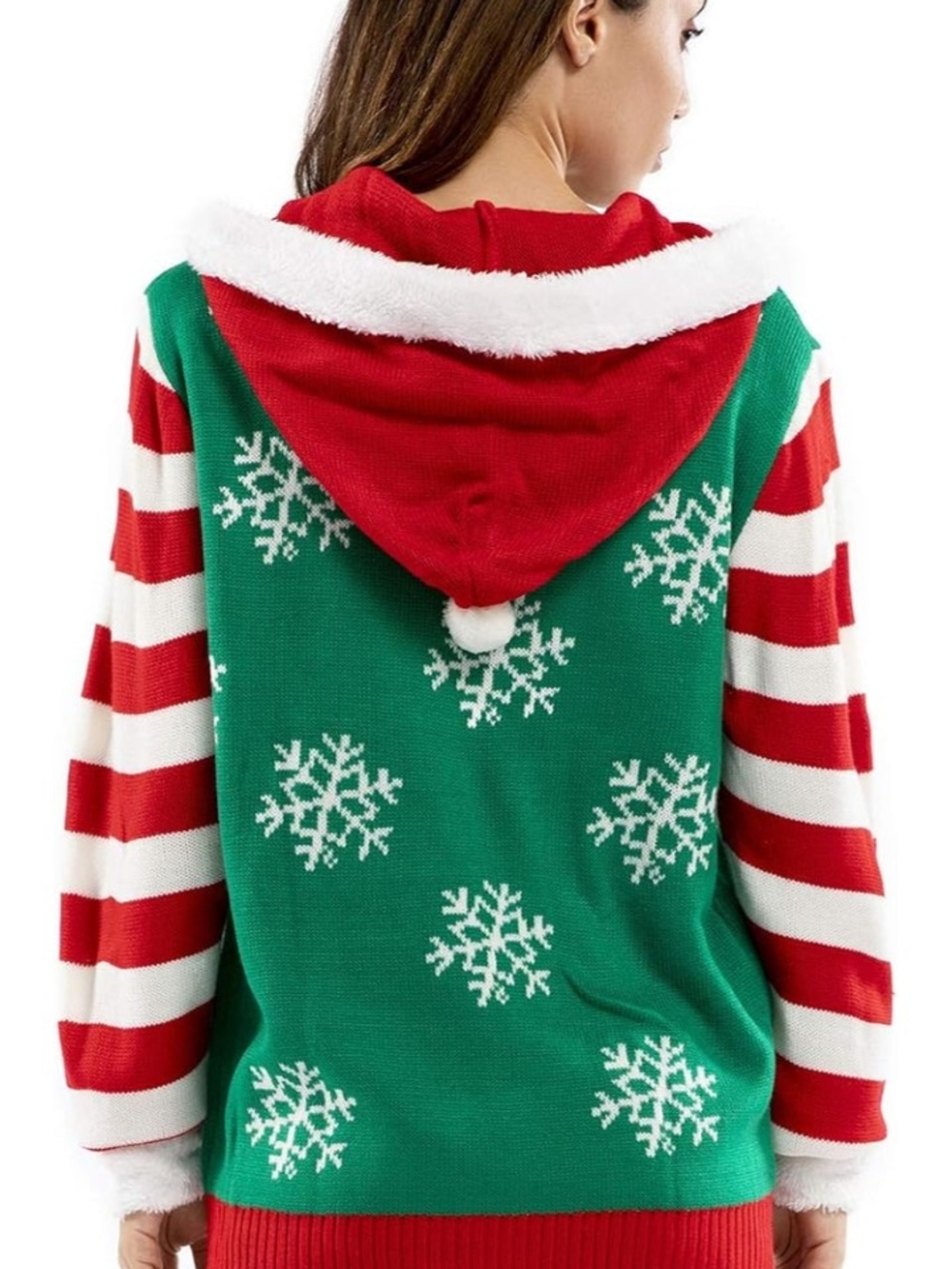 You Look Ugly Today Hooded Pin Up Christmas Sweater Size Large NWT - Picture 4 of 7